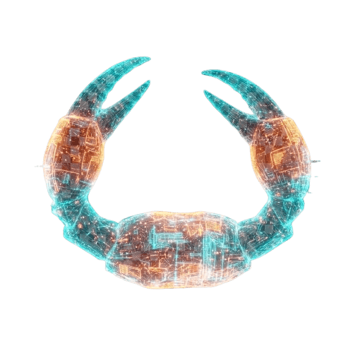 Neon Crab Claw Hologram